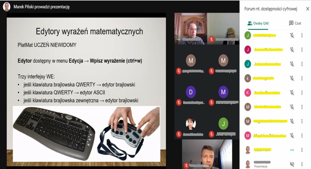 Screenshot of the PowerPoint presentation, shared during the video conference.

