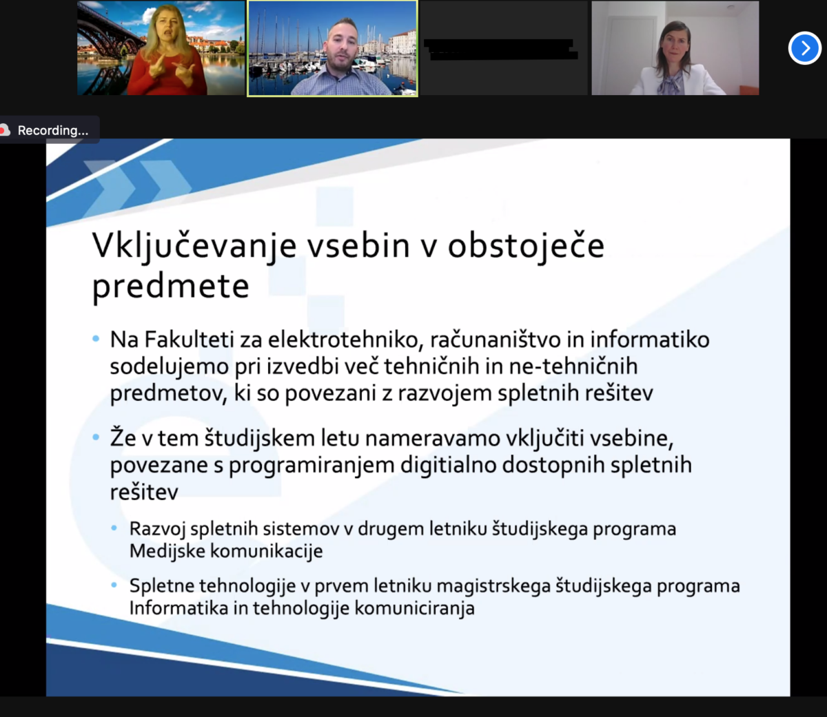 A screenshot of the PowerPoint presentation presented during the conference by a professor from the University of Maribor. 