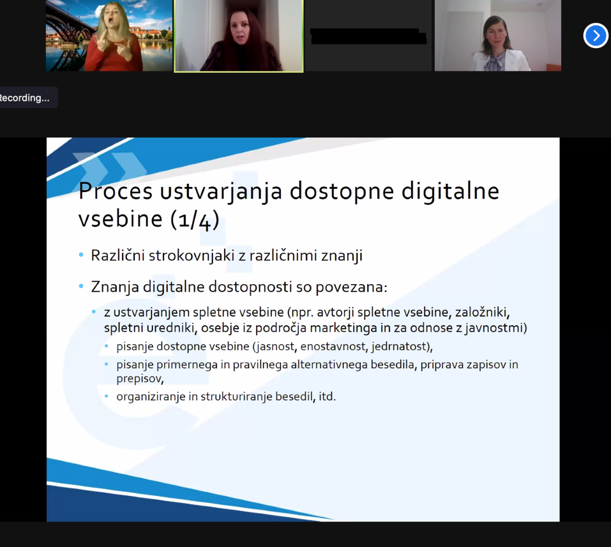 A screenshot of the PowerPoint presentation presented during the conference by a professor from the University of Maribor.